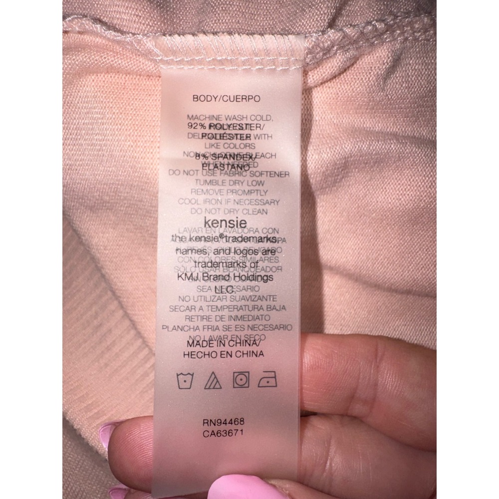 Kensie Womens Light Pink Soft Knit Pullover Hoodie Sweatshirt Size Large L - Picture 6 of 8